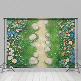 Lofaris Floral Grass Path Fresh And Sweet Wedding Backdrop
